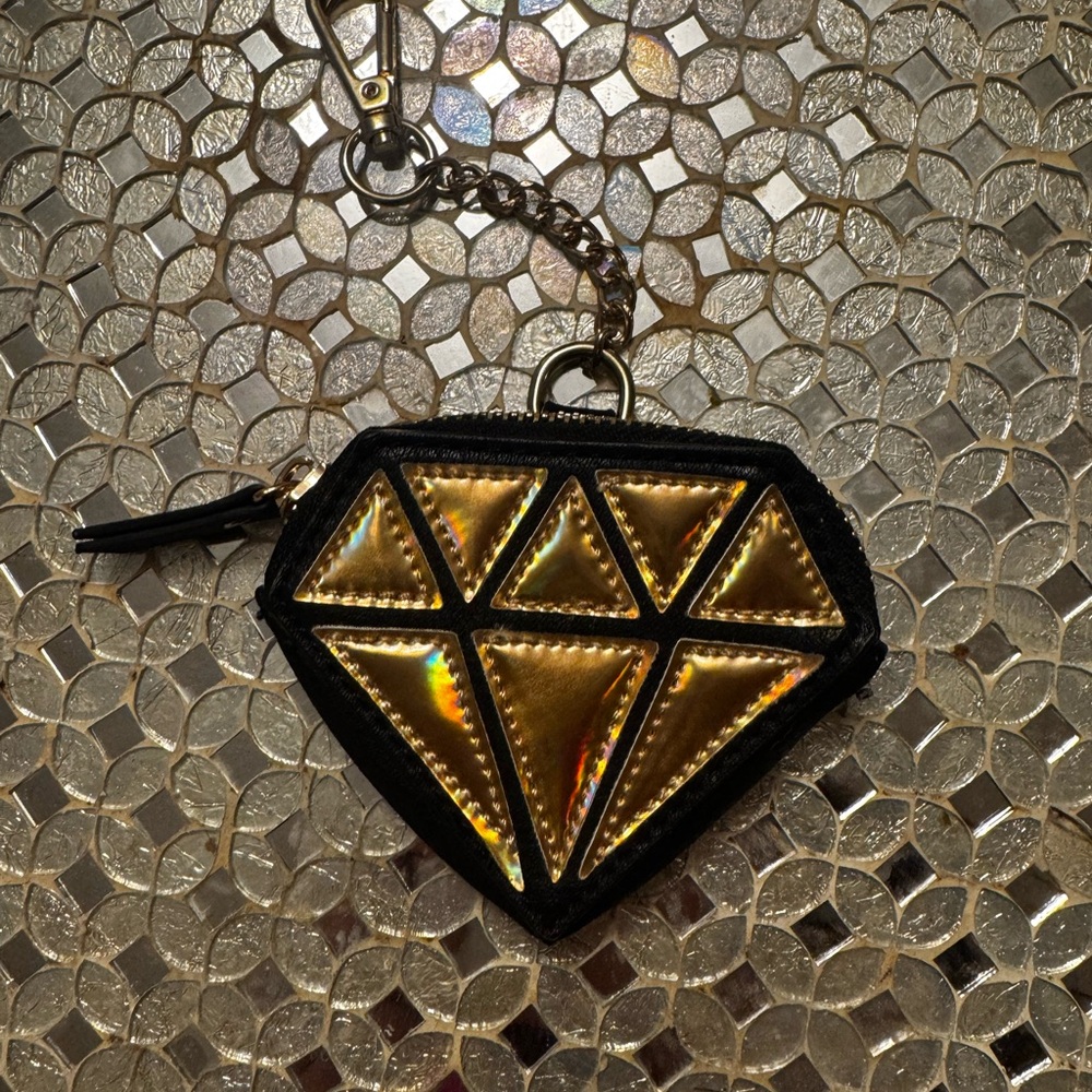 Gold and Black Diamond-Shaped Wallet - New without tags